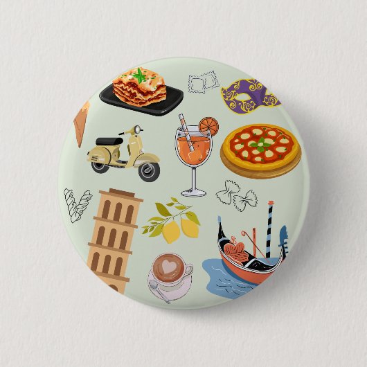 Italien perfekter Urlaub Button (Vorderseite)