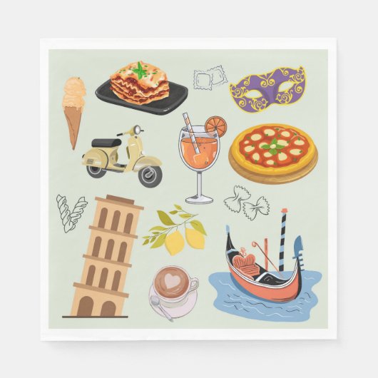 Italien perfekter Urlaub Serviette (Vorderseite)