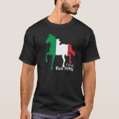 Italien, Pferd, Italienische Flagge & I Liebe lauf T-Shirt (Vorderseite)