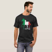 Italien, Pferd, Italienische Flagge & I Liebe lauf T-Shirt (Vorne ganz)