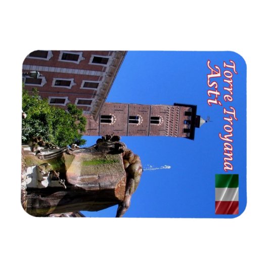 Italien - Piemont - Asti - Turm von Troyana - Magnet (Horizontal)