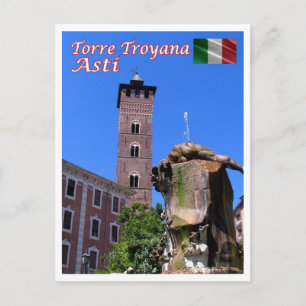 Italien - Piemont - Asti - Turm von Troyana - Postkarte