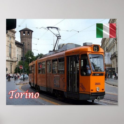 Italien - Piemont - Turin - Straßenbahn - Poster (Vorne)