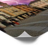 Italien - Piemont - Vercelli - Cavour - Platz - Poster (Ecke)