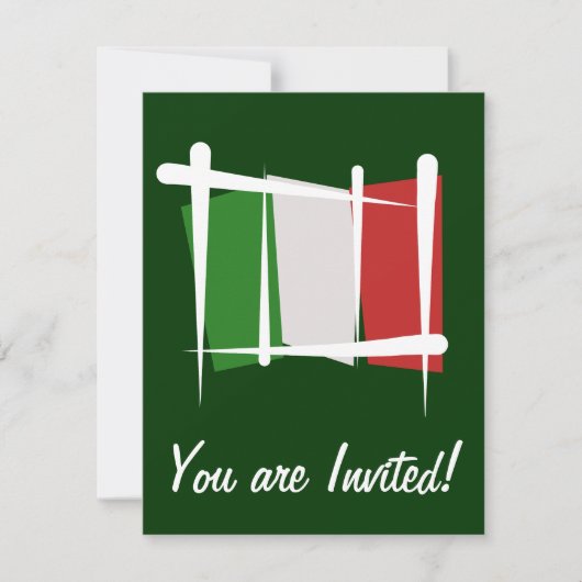 Italien Pinselflagge Einladung (Vorderseite)