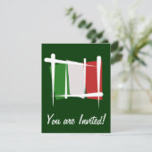 Italien Pinselflagge Einladung (Stehend Vorderseite)