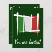Italien Pinselflagge Einladung (Vorne/Hinten)