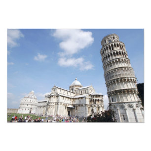 Italien, Pisa. Kathedrale, Baptisterium und Schief Fotodruck