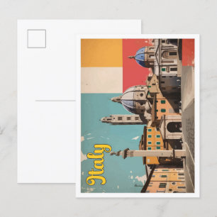 Italien Pop Art Reise Illustration Postkarte