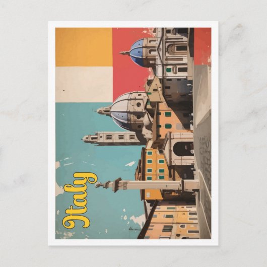 Italien Pop Art Travel Illustration Postkarte (Vorderseite)