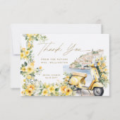 Italien Positano Amalfi Vespa Brautparty Dankeskarte (Vorderseite)