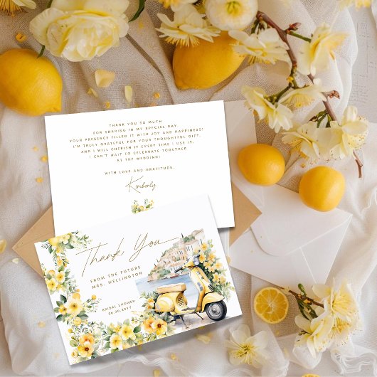 Italien Positano Amalfi Vespa Brautparty Dankeskarte