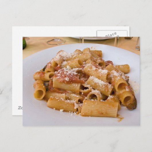 Italien, Positano Display Platte der rigatoni. Postkarte (Vorne/Hinten)