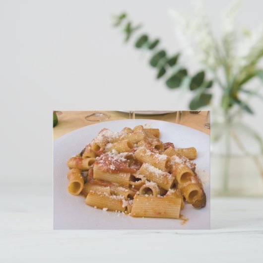 Italien, Positano Display Platte der rigatoni. Postkarte (Stehend Vorderseite)