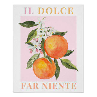 Italien Poster, Orange Fruit Print, La Dolce Vita Poster