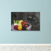 Italien, Provinz Brescia, Gargnano. Tabelle mit Leinwanddruck (Insitu (Holzboden))