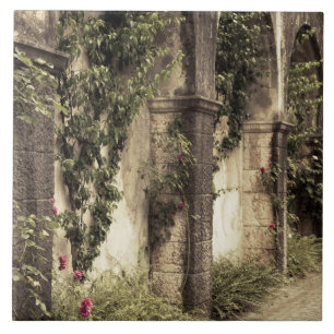 Italien, Provinz Brescia, Riviera Gardone.Garten Fliese