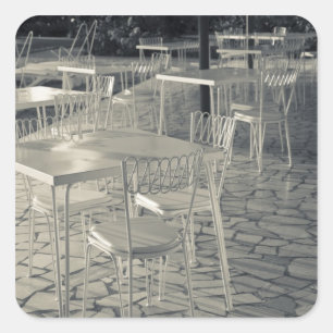 Italien, Provinz Brescia, Sirmione. Seecafé Quadratischer Aufkleber