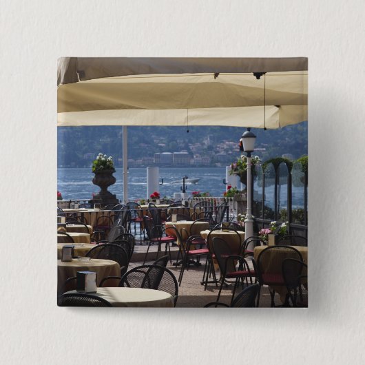 Italien, Provinz Como, Bellagio. Café am See. Button (Vorderseite)