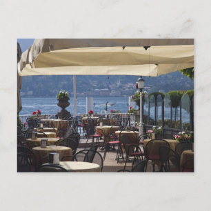 Italien, Provinz Como, Bellagio. Café am See. Postkarte