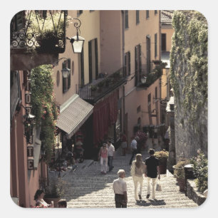 Italien, Provinz Como, Bellagio. Salita 2 Quadratischer Aufkleber