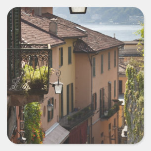 Italien, Provinz Como, Bellagio. Salita Quadratischer Aufkleber