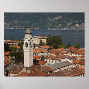 Italien, Provinz Como, Menaggio. Stadtansicht und Poster
