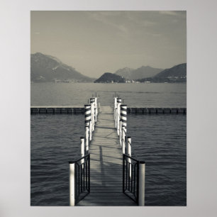 Italien, Provinz Como, Tremezzo. Seebrücke. Poster