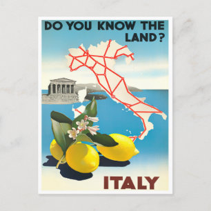 Italien Reise im Vintage-Stil Postkarte