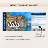 Italien-Reise Überraschung Bordkarte Einladung