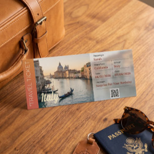 Italien Reise Überraschung Bordkarte Für Reisende Einladung