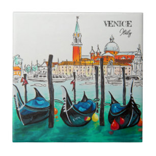 Italien Reise - VENEDIG Aquarell-Souvenir Fliese