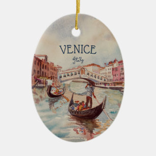 Italien Reise - VENEDIG Aquarell-Souvenir Keramik Ornament
