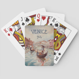 Italien Reise - VENEDIG Aquarell-Souvenir Spielkarten
