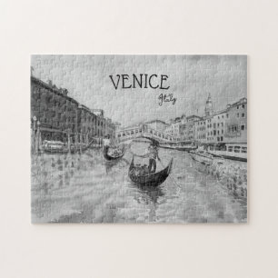 Italien Reise - VENEDIG Schwarz-Weiß-Souvenir Puzzle