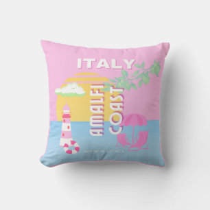 Italien Reisekunst, Amalfi Küste, Preppy, Pink Kissen