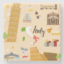 Italien Reisen Collection Steinuntersetzer