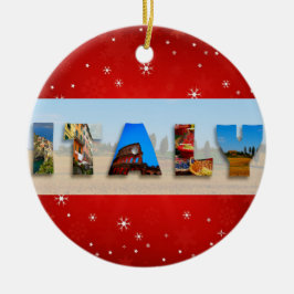 Italien Reisen Fotos Weihnachts-Schneeflocke Keramik Ornament