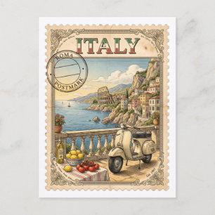 Italien Reisen im Vintage-Stil Postkarte