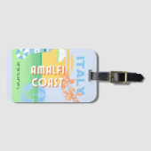 Italien Reisen Kunst, Amalfi Küste, Preppy, Blue Gepäckanhänger (Vorderseite (Horizontal))