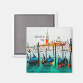 Italien Reisen - VENICE AquarellSouvenir Magnet (Vorderseite/Rückseite)