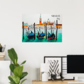 Italien Reisen - VENICE AquarellSouvenir Poster (Heimbüro)