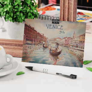 Italien Reisen - VENICE AquarellSouvenir Postkarte