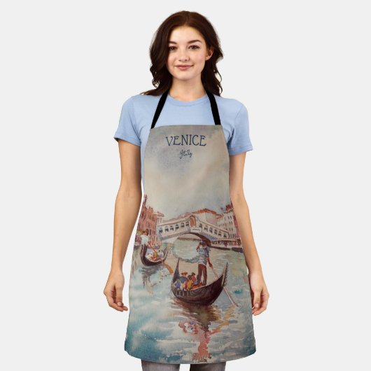 Italien Reisen - VENICE AquarellSouvenir Schürze (Getragen)