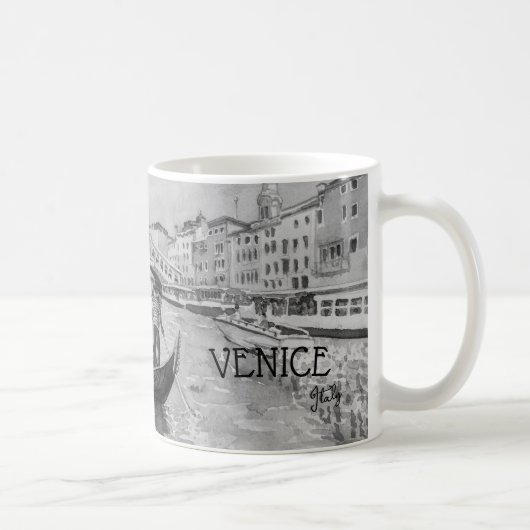 Italien Reisen - VENICE-Souvenir in Schwarz-Weiß Kaffeetasse (Rechts)