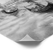 Italien Reisen - VENICE-Souvenir in Schwarz-Weiß Poster (Ecke)