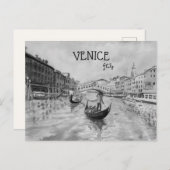 Italien Reisen - VENICE-Souvenir in Schwarz-Weiß Postkarte (Vorne/Hinten)