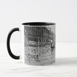 Italien Reisen - VENICE-Souvenir in Schwarz-Weiß Tasse