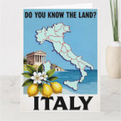 Italien Reiseplakat, Karte (Vorderseite)