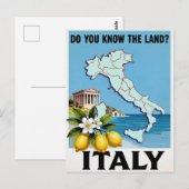 Italien Reiseplakat Postkarte (Vorne/Hinten)